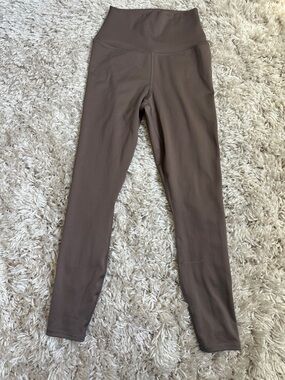 Varley Taupe High-Rise Performance Leggings